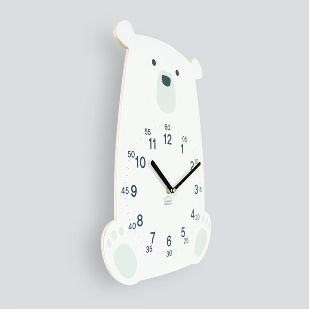 Kids Wall Clock Silent Nursery Wall Clock Baby Room Wooden Etsy