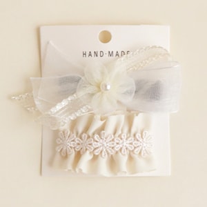Zierliche Ivory Haarspangen 2er Set, Florale Haarspange, Kleinkind, Baby Mädchen Haarspangen, Mädchen Haarschmuck, weiches Chiffon Band Boho Style