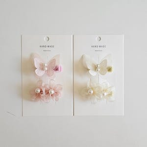Fermagli per capelli a forma di farfalla e fiore, confezione da 2, per bambine, rosa o giallo, accessori per capelli per bambine, fermagli a coccodrillo antiscivolo, fiocchi per capelli per neonati
