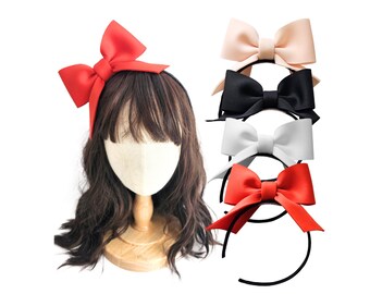 Large Hair Bow Headband, Girls Bow Headband, Flower Girl Headband, Large White Red Black Pink Bow, School Photo Day, Ribbon Headband