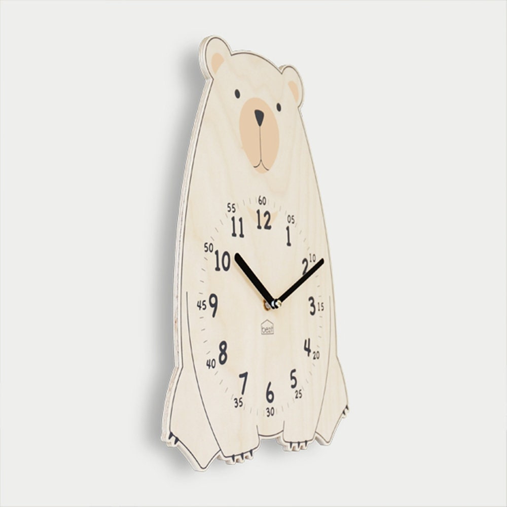Kids Wall Clock Silent Nursery Wall Clock baby Room Wooden - Etsy