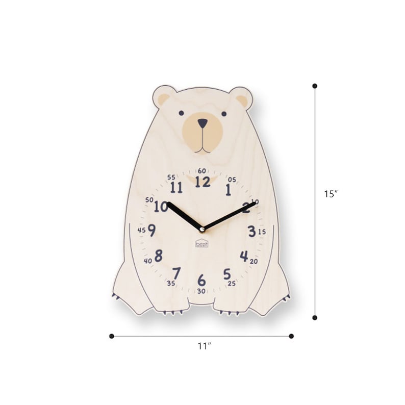 Kids Wall Clock Silent Nursery Wall Clock baby Room Wooden Etsy