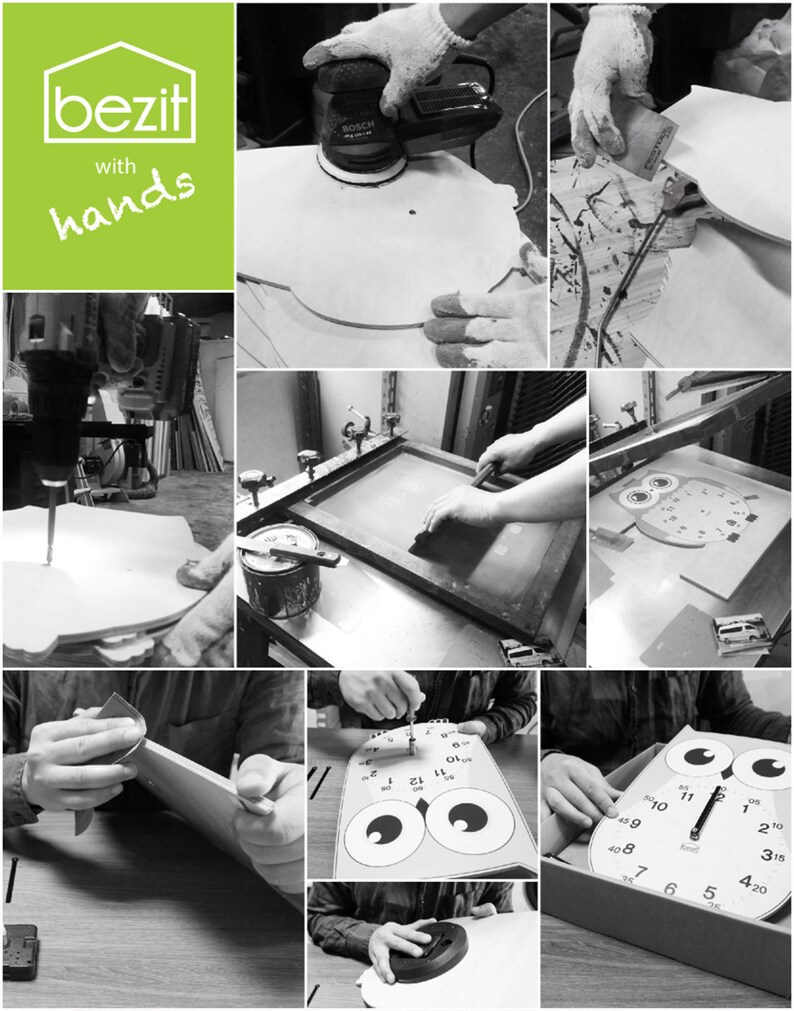 Kids Wall Clock Silent Nursery Wall Clock baby Room Wooden Etsy