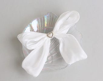Weiß Seidige Schleife Haarspange für Mädchen, Satin Schleife für Baby & Kleinkind, Elegante Haar Accessoire, Besondere Anlässe, Große Schleife Haarnadel für Kinder