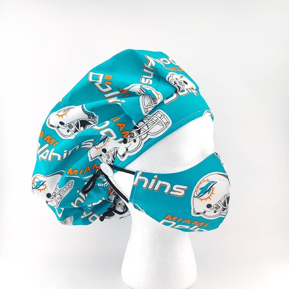 Miami Dolphins Scrub Cap With Buttons 