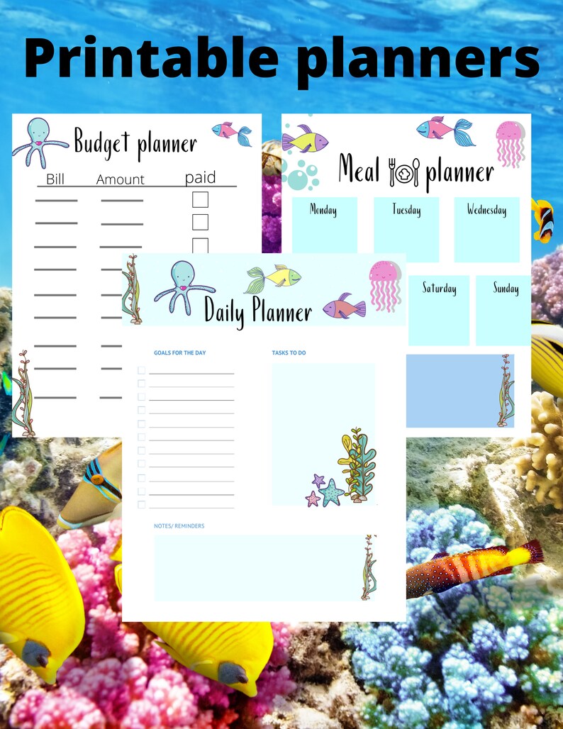 Under the Sea: Printable Planner - Etsy