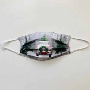 Christmas Red Truck Face Mask
