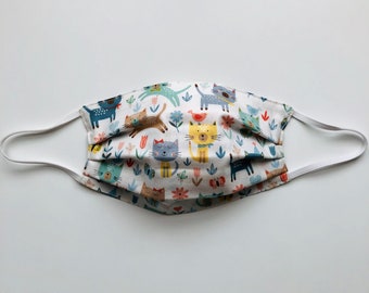Cats & Flowers Face Mask