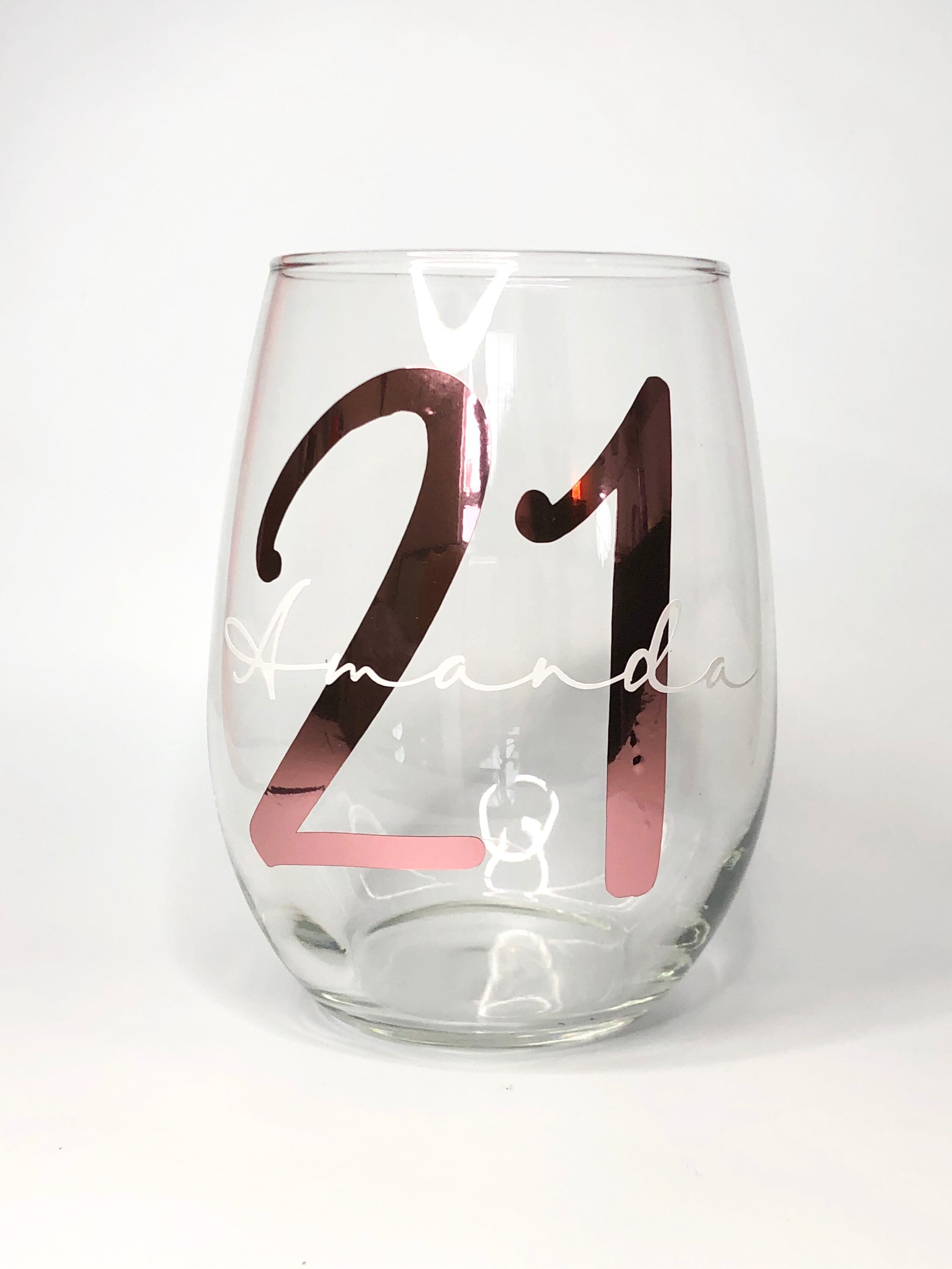 DECAL ONLY 21st birthday wine glass stickers birthday gift Etsy