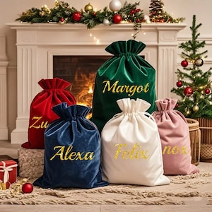 Personalized Velvet Santa Sack: Jumbo Christmas Toy Bag