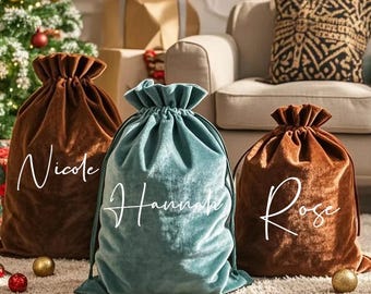 Large Santa Sack,Christmas Gift Bag,Velvet Personalised Santa Sack,Santa Bag with Name,Christmas bag,Santa Bag,Gift for Kids, Gift for Mom