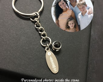 Custom Keychain Your Photo Your Song Personalized Scannable Music Keychain Projection Keychain Fully Custom Customized Present Gift Idea