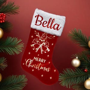 Velvet Christmas Stocking, Personalized Christmas Stockings, Family Stocking, Christmas Stocking With Name, Christmas Sack,Monogram Stocking