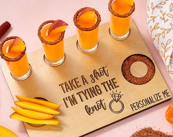 Take A Shot I'm Tying The Knot,Tequila Board,Engagement Gift,Bridal Shower,Engagement Gift,For Couples Gift,Ms to Mrs,Drinking Gift