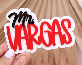 Custom Teacher Name Magnet,Teacher Appreciation Gift,Teacher Magnet,Acrylic Classroom Name Tag,Back to School Gift,Whiteboard Magnet