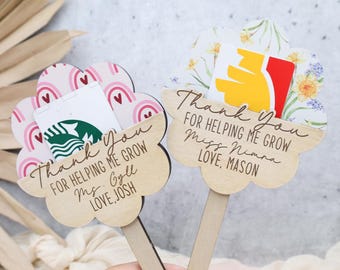 Teacher Gift Card Holder,Teacher Appreciation,End of Year Teacher Gift,Thank You Keepsake,Helping Me Grow