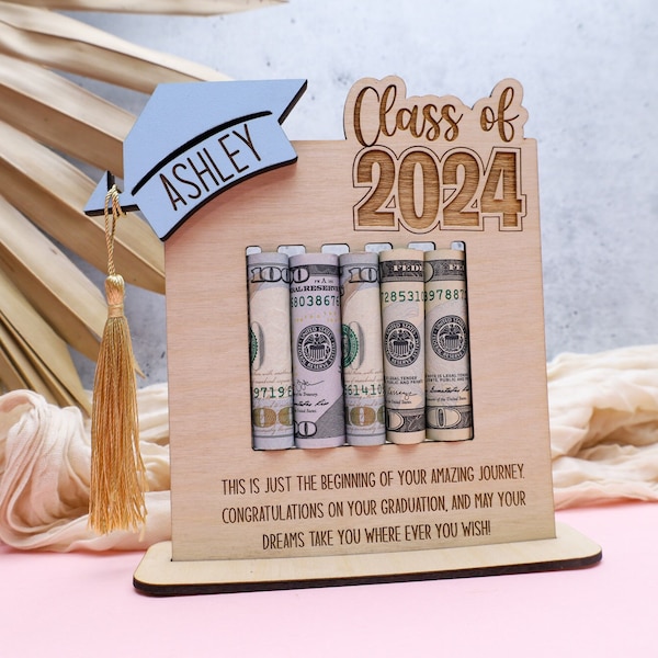Personalized Grad Gift,Money Holder,Graduation Gift,Class of 2024,College High School,Custom Money Holder,2024 Graduation Gift