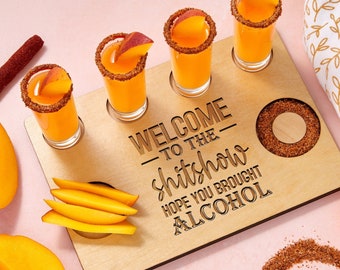 Welcome to the Shit Show ,Tequila Board,Funny Housewarming Gift,Birthday Gift,Home Bar Gift,Drinking Gift,Gift for Him,Gift for Dad