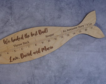 Personalized Fish Ruler for Dad: Engraved Fishing Gift