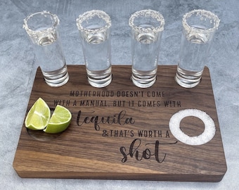 Mothers Day Gift,Tequila Board,Personalized Fathers Day Gift,Gift for Dad,Fathers Day Gift,Drinking Gift,Tequila Flight Board,Cutting Board