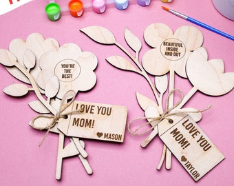 Personalized Mothers Day Flower Paint Kit: DIY Craft Gift