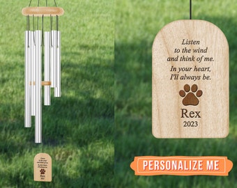 Personalized Wind Chime,Pet Memorial,Outdoor Chime,Dog Cat Loss Gift for Garden,Gift for Dog Mom,Dog Memorial,Cat Gift,Pet Loss