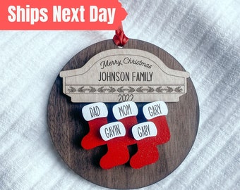 Stockings Ornament,Personalized Family Christmas Ornaments,Personalized Gift,Christmas Ornament,Custom Gift,Holiday Decor,Christmas