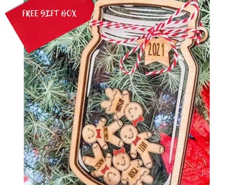Personalized Gingerbread,Mason Jar,Personalized Gift,Christmas Ornament,Gingerbread,Custom Gift,Holiday Decor,Christmas Gift,2023 Ornament