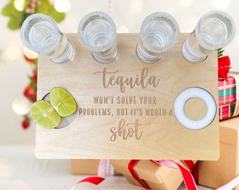 Tequila Board,Christmas Gift,Gift for Mom,Birthday Gift,Gift for Her,Anniversary Gift,Personalized Gift,Tequila Gifts,Shot Board,Christmas