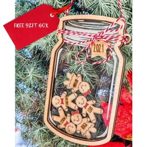 Personalized Gingerbread,Mason Jar,Personalized Gift,Christmas Ornament,Gingerbread,Custom Gift,Holiday Decor,Christmas Gift,2023 Ornament