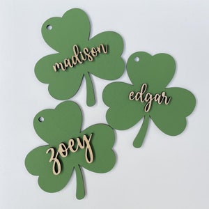 St. Patricks Day Tags,Four Leaf Clover Tags,Gift Tags,Basket Tags,Shamrock,Saint Patricks Day,Personalized Gift,Personalized Shamrock Tag