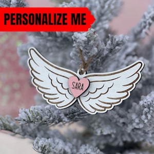 Angel Wings Ornament,Christmas Bereavement Gift,Memorial Ornament,In Loving Memory,Christmas Gifts,Sympathy Ornament,Remembrance Gift
