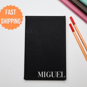 Personalized Leather Journal: Engraved Notebook, Gift for Writers (8x5 inches)