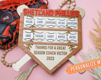 Personalized Baseball Coach Sign: End of Season Gift