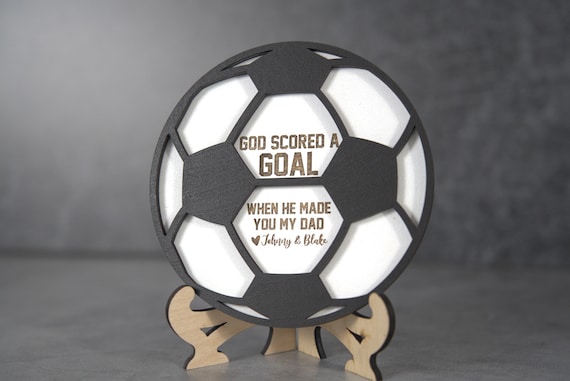 Soccer Sign,Gift for Dad,Personalized Gift,Soccer,Gift for Him,Fathers Day,God Hit a Homerun,Football Dad Sign,Basketball Sign