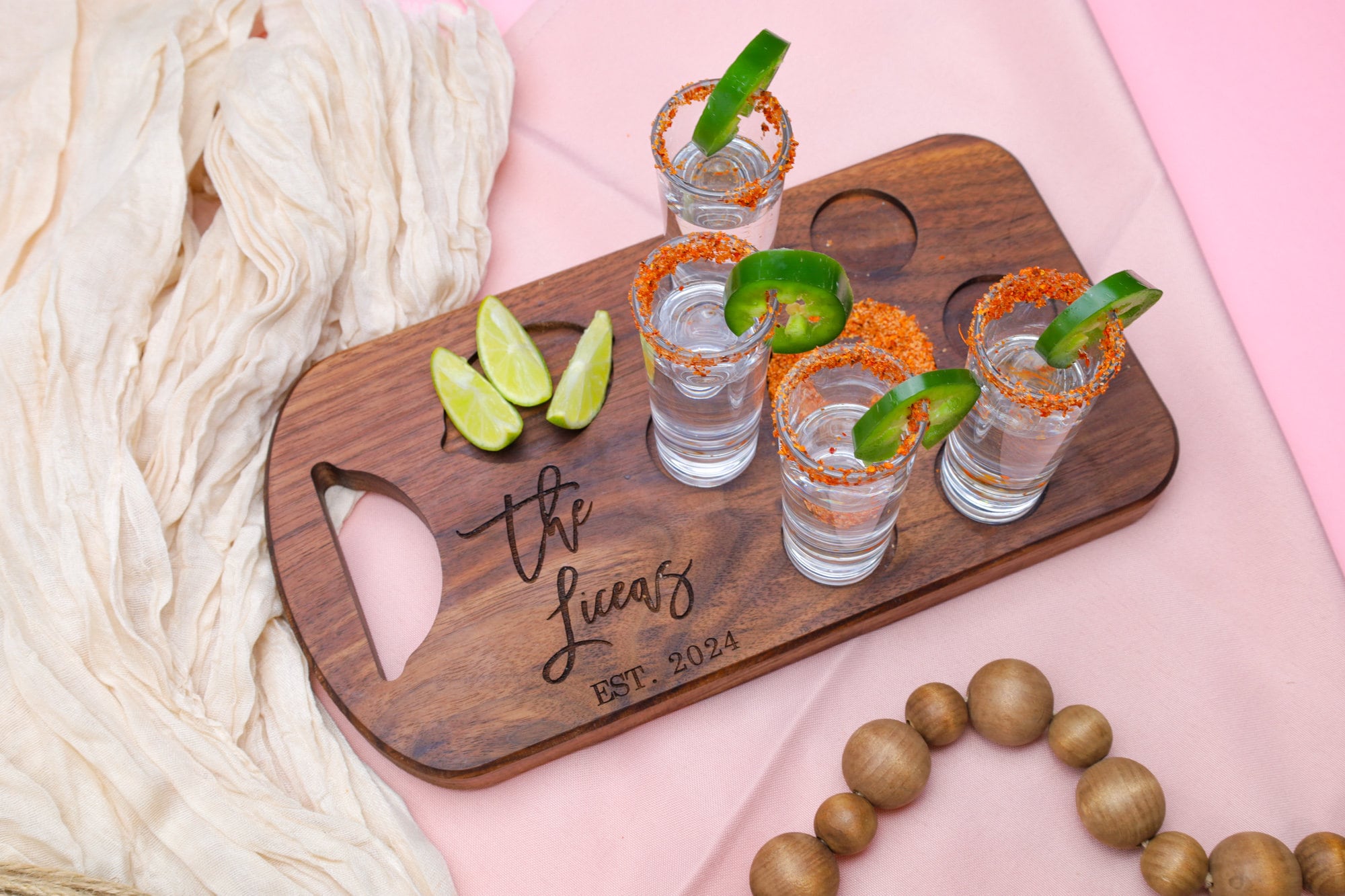 Personalized Tequila Board,Flight Board,Wedding Gift,Thank you gift,Party Shot Board,Gifts for Couple,Engagement Gifts,Mr and Mrs Gift