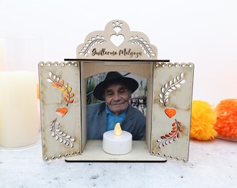 Dia Los Muertos Photo Altar-Wooden Memorial Shadow Box