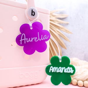 Acrylic Name Tag, Bogg Bag Tag, Bogg Accessories,Gifts for Her,Personalized Gifts,Name Plate Charm,Customizable Name Tag, Floral Bogg Bag