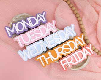 Acrylic Days of the Week Magnets: Teacher Classroom Calendar