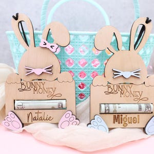 Personalized Bunny Money Holder: Laser Cut Easter Gift Tag