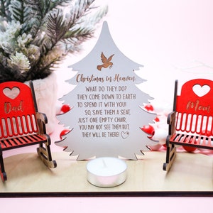 Memorial Ornament,Sympathy Memorial Gift,Christmas In Heaven,Custom Dad Memorial,Personalized Gifts,Gifts for Couples,Loss of Parents