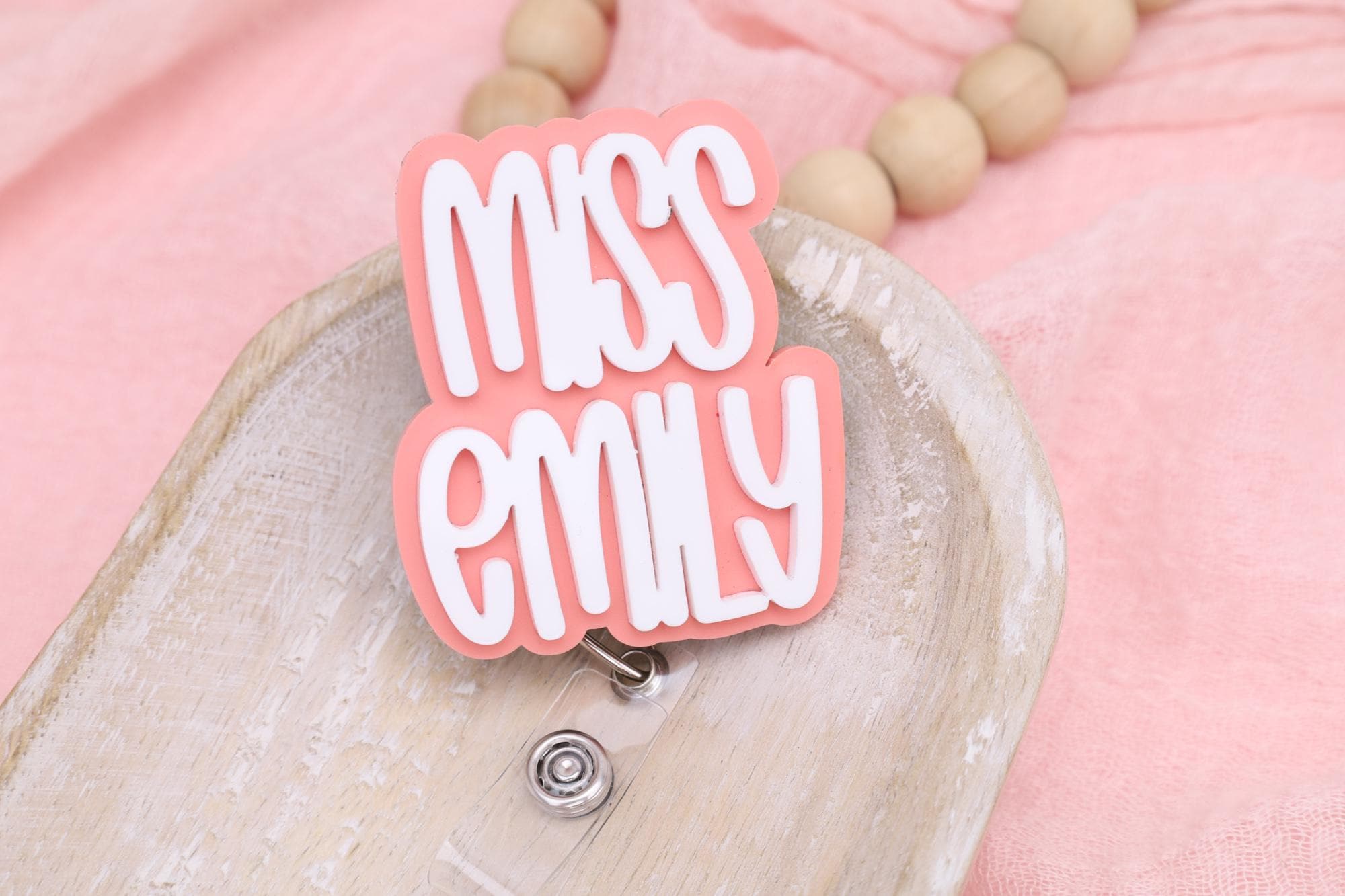 Custom Teacher Badge Reel: Back to School ID Clip, Staff Gift