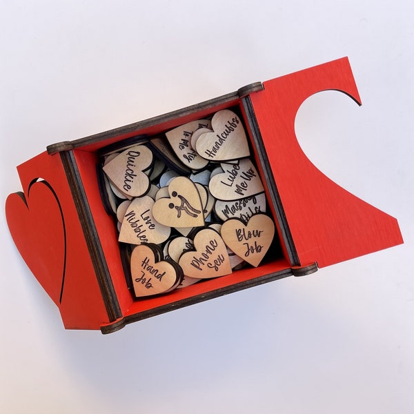 Naughty Activity Token Box,Gag Gift,For Husband,Funny Fathers Day Gift,Anniversary Gift,Date Night,Gift for Boyfriend,Set of 60 Plus Tokens