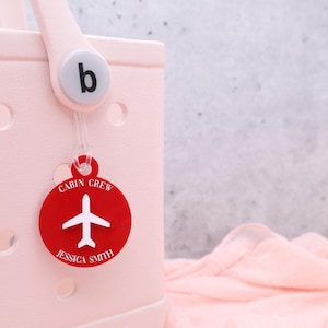 Personalized Cabin Crew Luggage Tag: Aviation Airplane Design