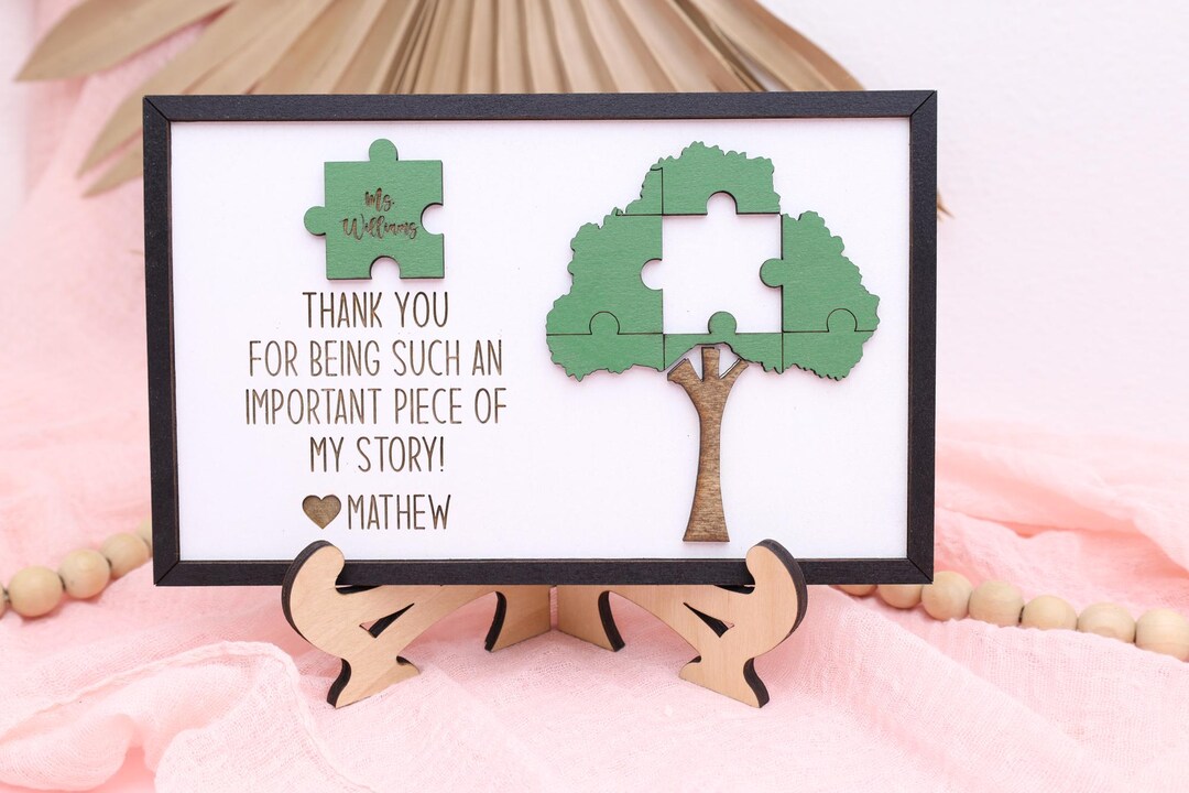 Personalized Teacher Appreciation Puzzle Piece Frame: Tree of Life Gift ...