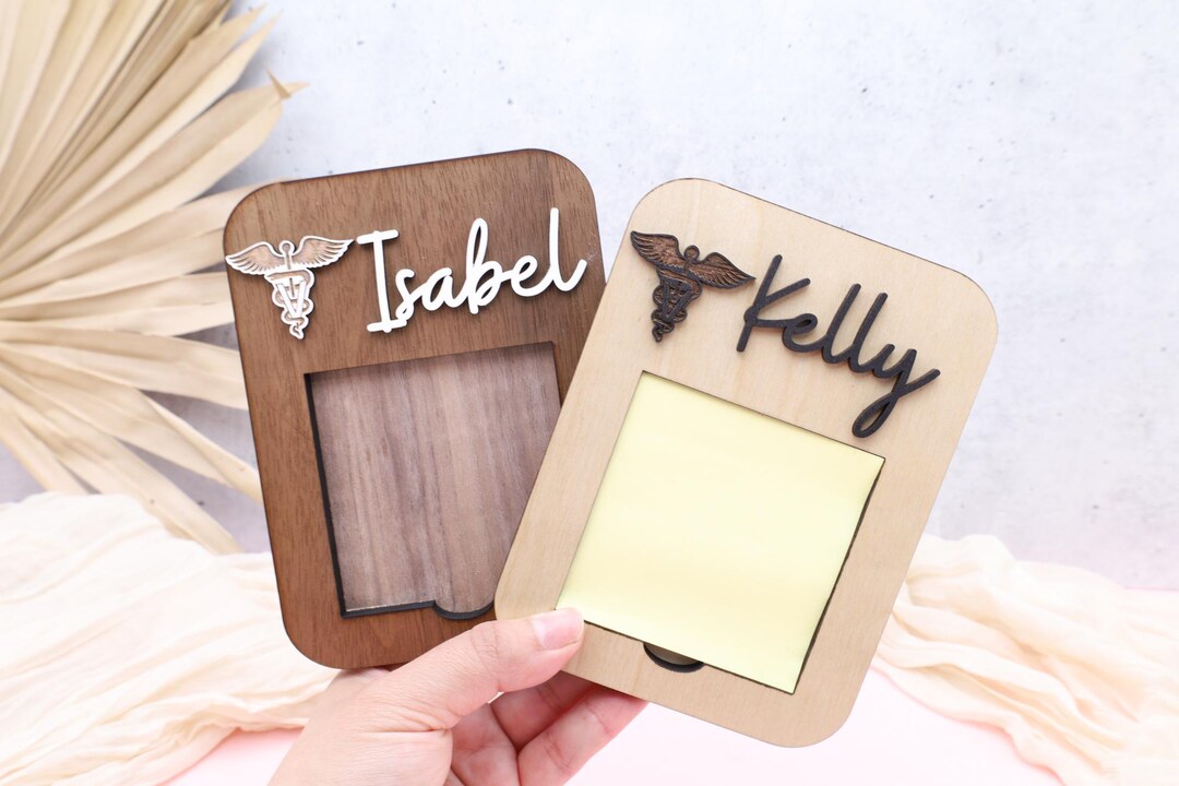 Personalized Vet Notepad: Engraved Wooden Sticky Note Holder - Etsy