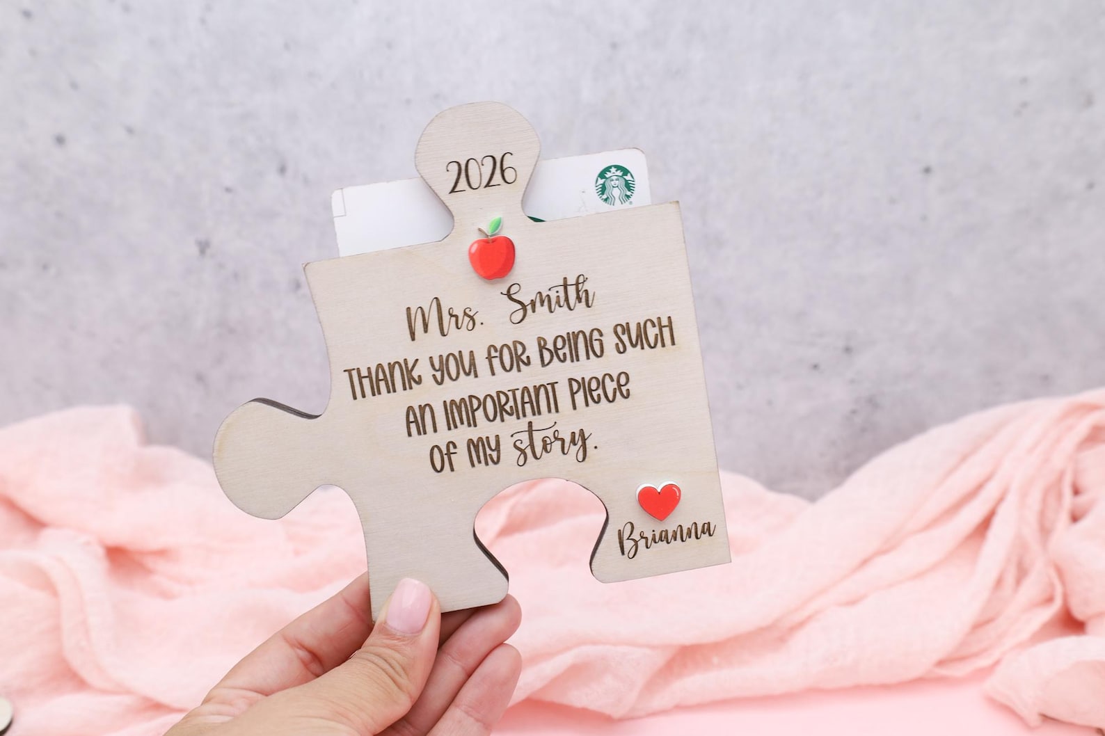 Puzzle Piece Teacher Gift Card Holder,teacher Appreciation Gift ...
