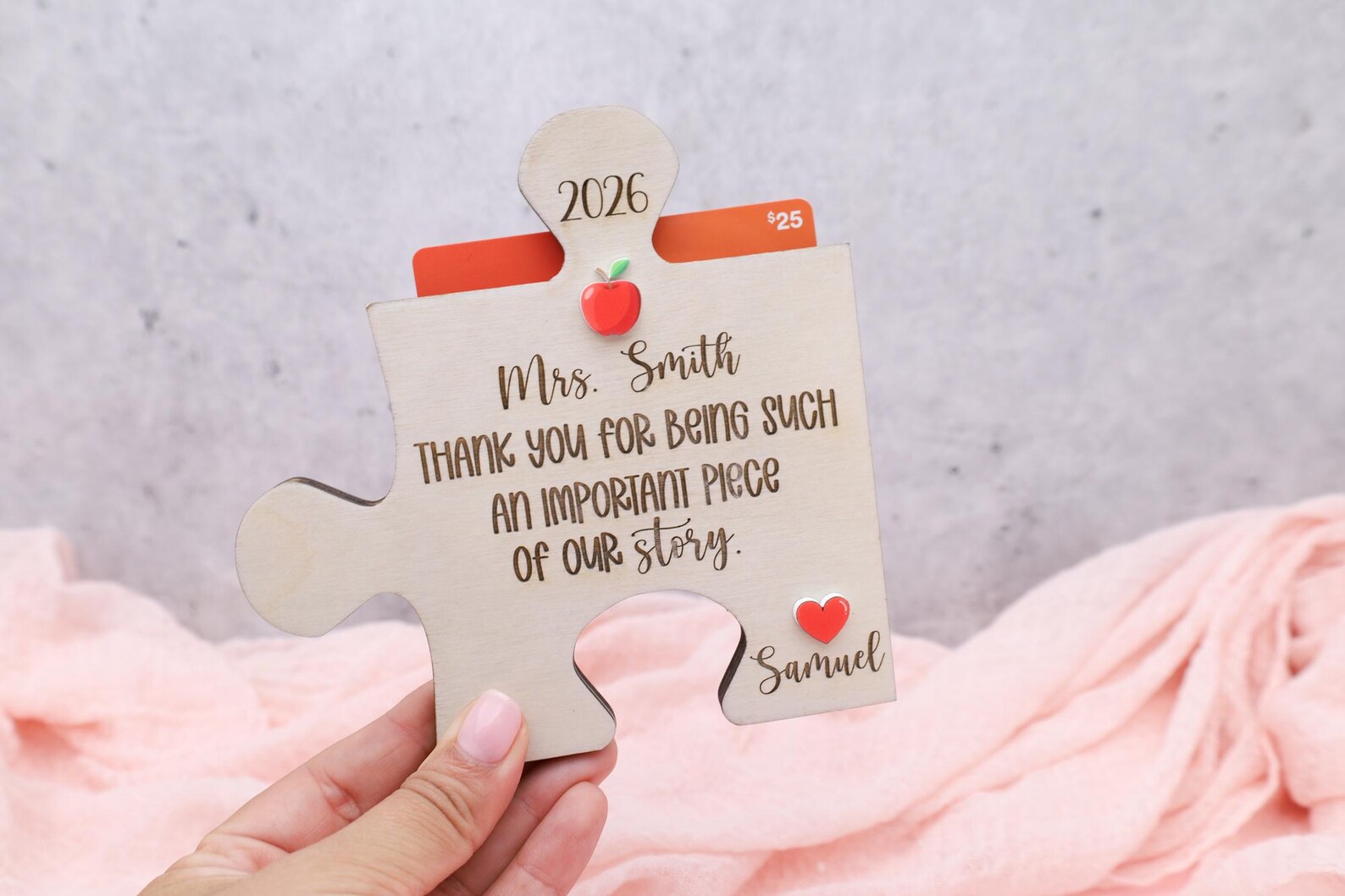 Puzzle Piece Teacher Gift Card Holder,teacher Appreciation Gift ...