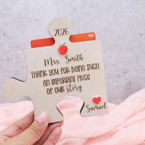 Puzzle Piece Teacher Gift Card Holder,teacher Appreciation Gift ...