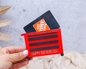 Father's Day Toolbox Gift Card Holder: Laser Cut Wooden Keepsake
